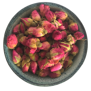 round bowl with red rose buds